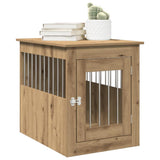 Vidaxxl Hundebox 55x75x65 cm aus handgefertigtem Holz, handwerklich eichenfarben