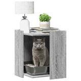 Vidaxxl Katzentoilette, 42 x 42 x 51 cm, lackiert in der Farbe Sonoma-Eiche in der Farbe Grau