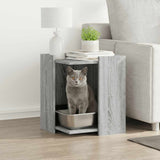 Vidaxxl Katzentoilette, 42 x 42 x 51 cm, lackiert in der Farbe Sonoma-Eiche in der Farbe Grau