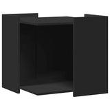 Vidaxxl Katzentoilette 53x53x51 cm lackiertes Holz schwarz
