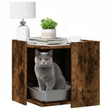 Vidaxxl Katzentoilette 53x53x51 cm verarbeitetes Holz, geräucherte Eiche