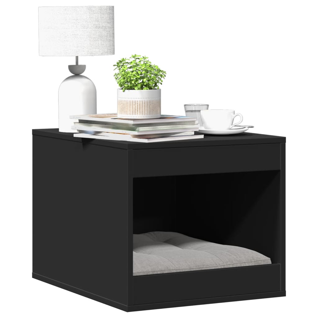 Vidaxx Katzentoilette 47x59x42 cm lackiertes Holz schwarz