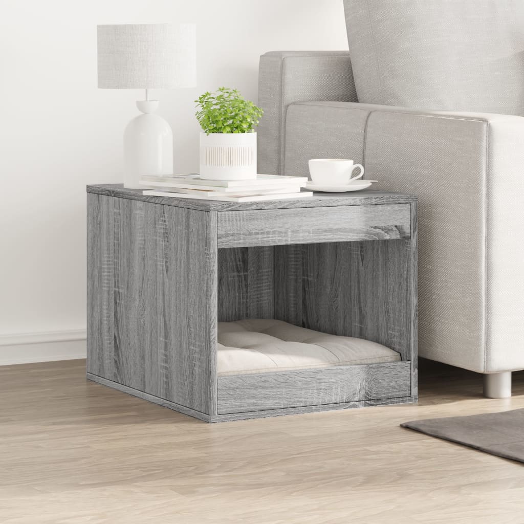 Vidaxxl Katzentoilette 47 x 59 x 42 cm, Holzwerkstoff, Farbe Sonoma-Eiche, Grau