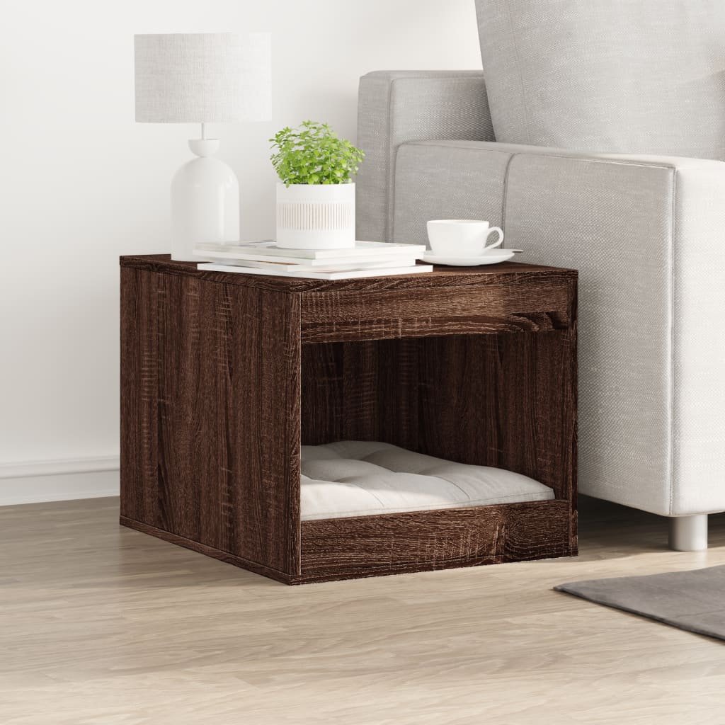 Vidaxxl Katzentoilette 47x59x42 cm, fertiges Holz, braune Eiche