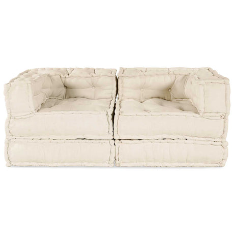 Vidaxl modulair bank 2 pcs crème 140 x 70 x 56 cm stof