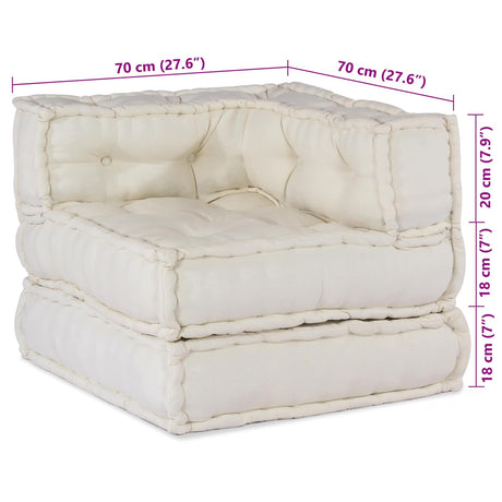 Vidaxl modulair bank 2 pcs crème 140 x 70 x 56 cm stof