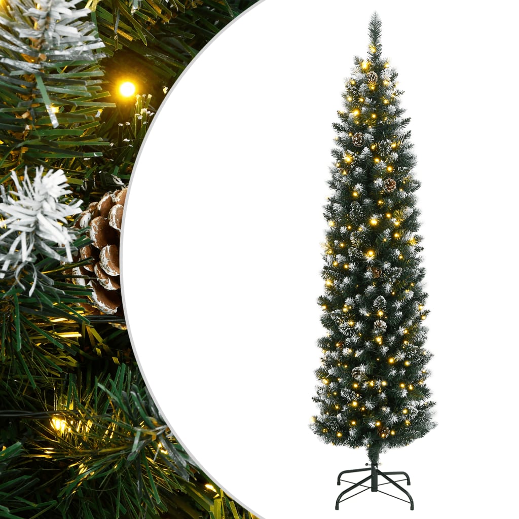 VidaXL Kunstkerstboom smal met 300 LED's 210 cm