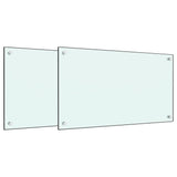 VidaXL Spatschermen keuken 2 st 70x60 cm gehard glas wit