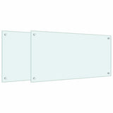 VidaXL Küchenspritzschutz 2 Stk. 80x40 cm Hartglas weiß