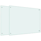VidaXL Küchenrückwände 2 Stk. 80x60 cm Hartglas weiß