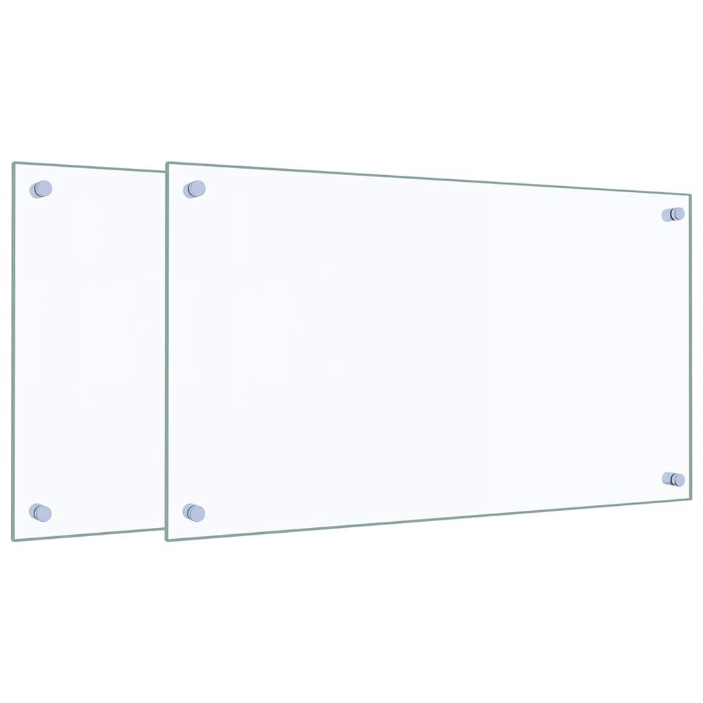 VidaXL Spritzschutz für die Küche, 2 Stück, 70 x 40 cm, gehärtetes Glas, transparent
