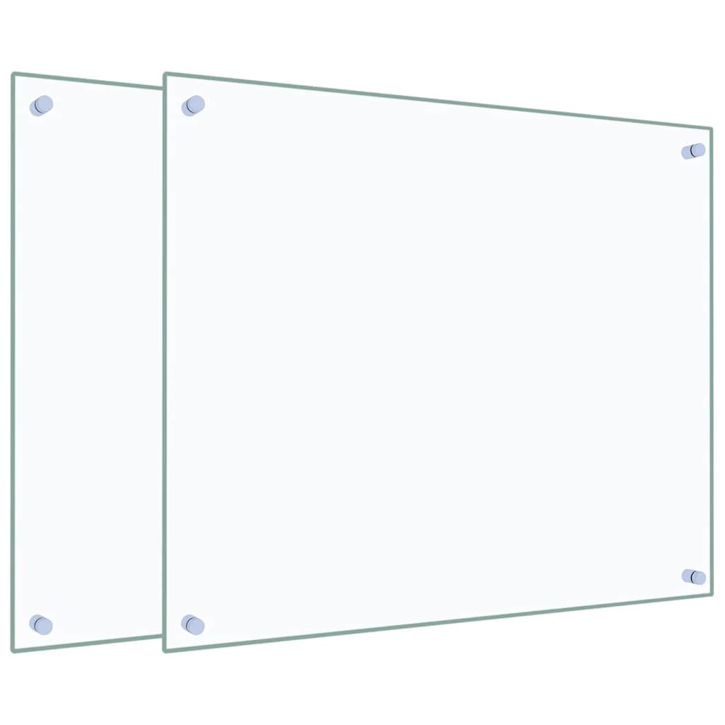 VidaXL Spritzschutz für die Küche, 2 Stück, 70 x 60 cm, gehärtetes Glas, transparent