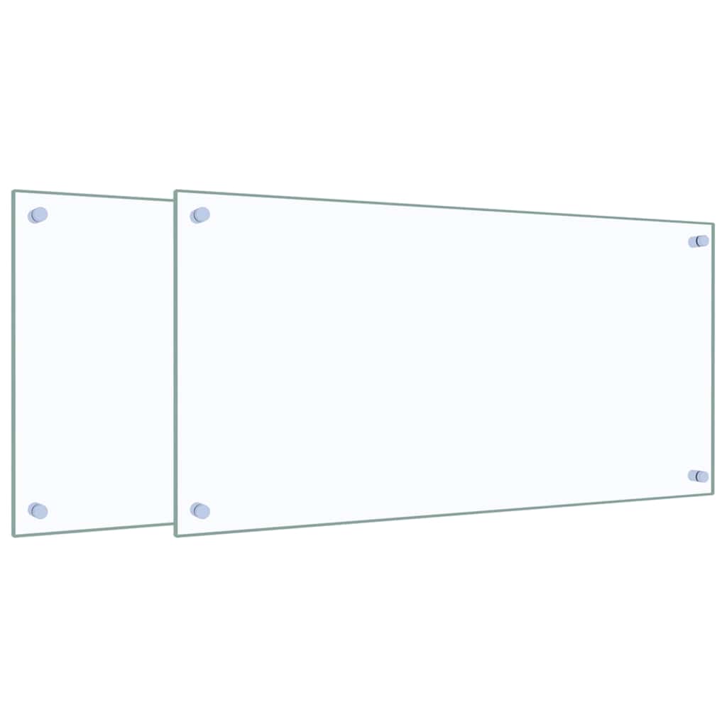VidaXL Spritzschutz für die Küche, 2 Stück, 80 x 40 cm, gehärtetes Glas, transparent
