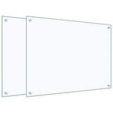 VidaXL Spritzschutz für die Küche, 2 Stück, 80 x 60 cm, gehärtetes Glas, transparent