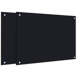 VidaXL Küchenspritzschutz 2 Stk. 70x50 cm Hartglas schwarz
