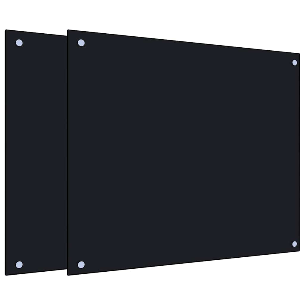 VidaXL Küchenspritzschutz 2 Stk. 70x60 cm Hartglas schwarz