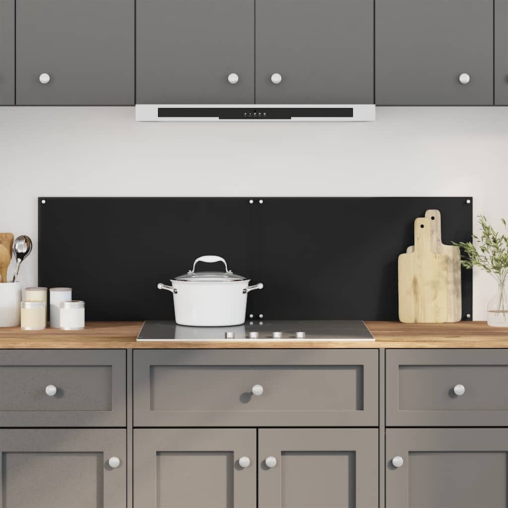 VidaXL Küchenspritzschutz 2 Stk. 70x60 cm Hartglas schwarz