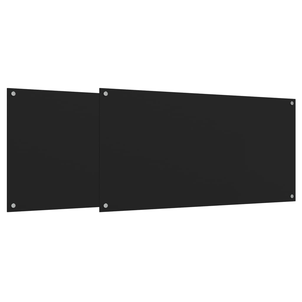 Vidaxl Splash -Screens Cucina 2 ST 80x40 cm Black indurito