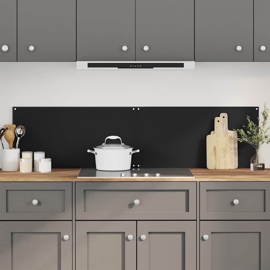 VidaXL Küchenspritzschutz 2 Stk. 80x60 cm Hartglas schwarz