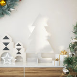 Vidaxl kerstdecoratie kerstboom 60 cm massief grenenhout wit