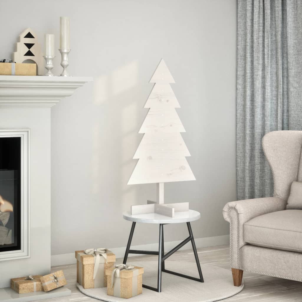 Vidaxx Weihnachtsdekoration Weihnachtsbaum 100 cm massives Kiefernholz weiß