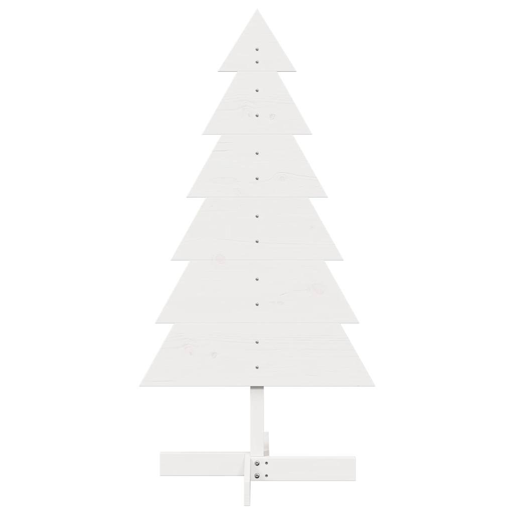 Vidaxl kerstdecoratie kerstboom 120 cm massief grenenhout wit