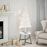 Vidaxl kerstdecoratie kerstboom 120 cm massief grenenhout wit