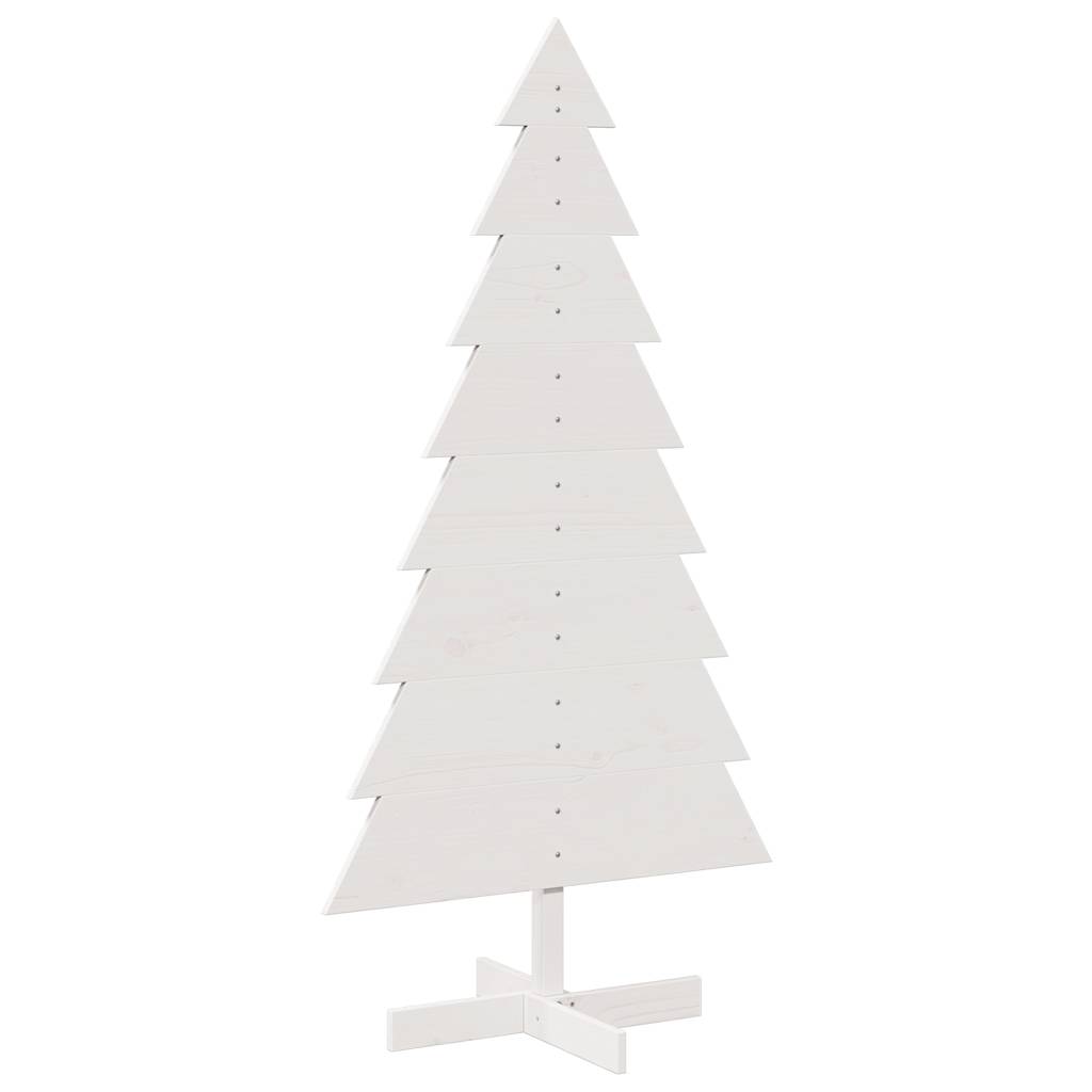 Vidaxl kerstdecoratie kerstboom 150 cm massief grenenhout wit