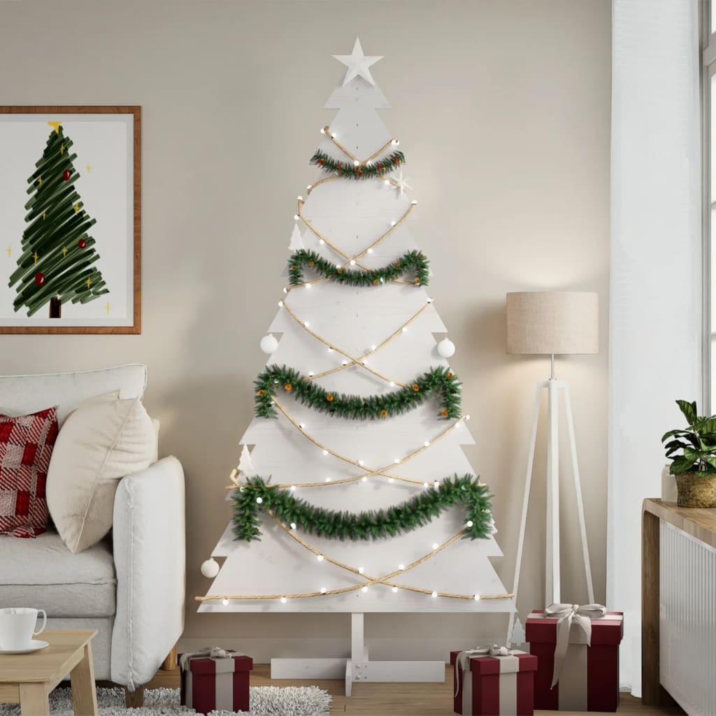 VidaXL Weihnachtsdekoration Weihnachtsbaum 180 cm Kiefer massiv weiß