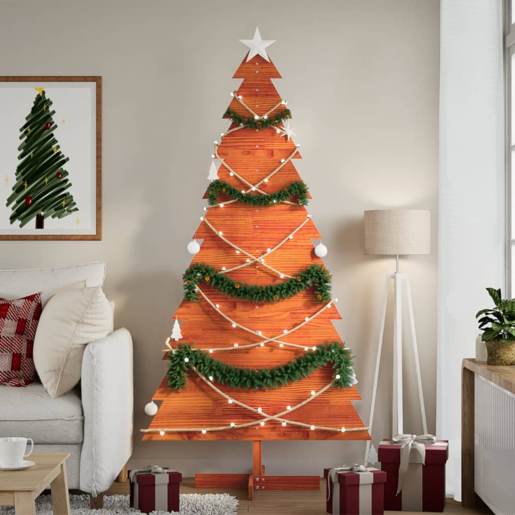 Vidaxx Weihnachtsdekoration Weihnachtsbaum 180 cm massives Kiefernholz, waschbraun