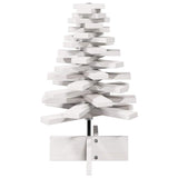 Vidaxl kerstdecoratie kerstboom 60 cm massief grenenhout wit