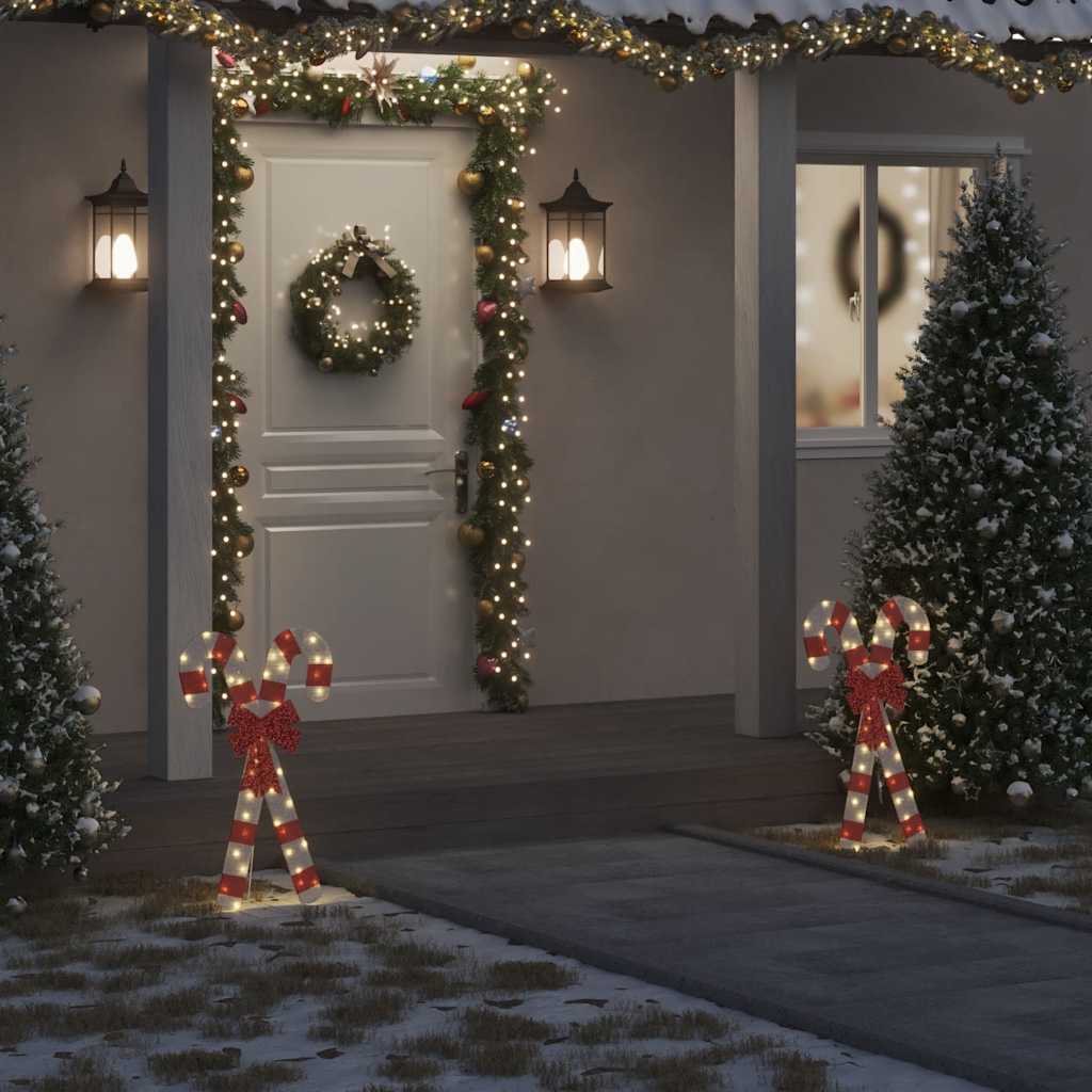 VidaXL Weihnachtsdekoration Zuckerstange 50 LEDs warmweiß