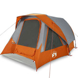 Vidaxl tent 4-persoons waterdicht grijs en oranje