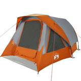 Vidaxl tent 4-persoons waterdicht grijs en oranje