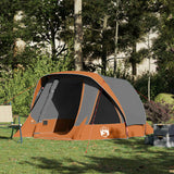 Vidaxl tent 4-persoons waterdicht grijs en oranje