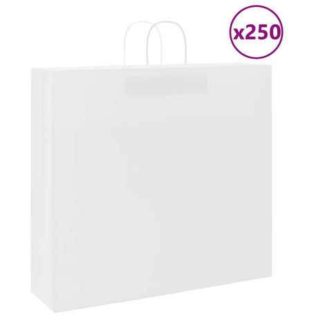 Vidaxl papieren zakken 250 st met hengsels 54x15x49 cm wit