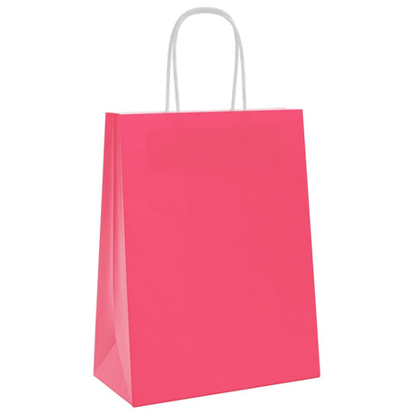 Vidaxl papieren zakjes 50 st met hengsels 21x11x28 cm roze