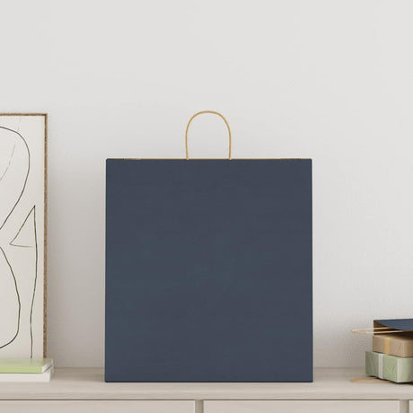 Vidaxl papieren zakken 250 st met hengsels 45x17x48 cm blauw