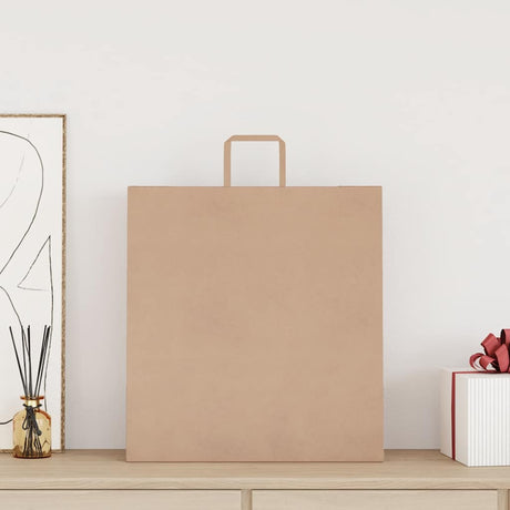 Vidaxl papieren zakken 250 st met hengsels 45x17x48 cm bruin
