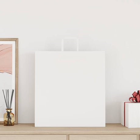 Vidaxl papieren zakken 250 st met hengsels 45x17x48 cm wit