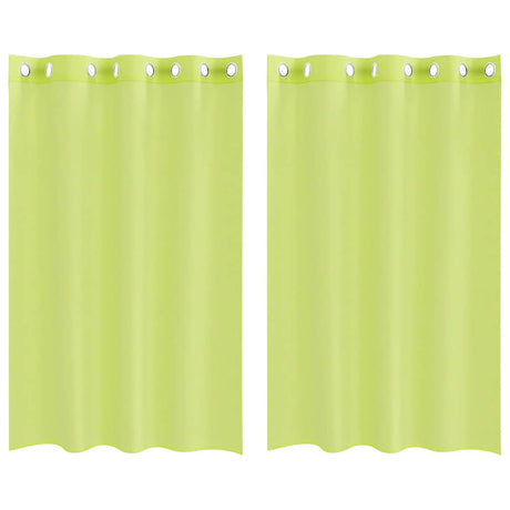 Vidaxl gordijnen voile met doorvoertules 2 st 140x175 cm appelgroen