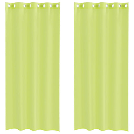 Vidaxl gordijnen voile met doorvoertules 2 st 140x225 cm appelgroen