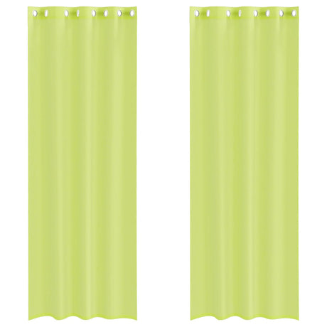 Vidaxl gordijnen voile met doorvoertules 2 st 140x260 cm appelgroen