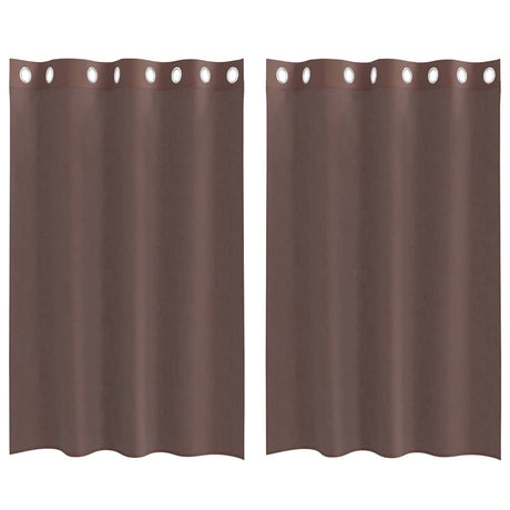 Vidaxl gordijnen voile met doorvoertules 2 st 140x175 cm bruin