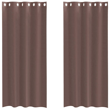Vidaxl gordijnen voile met doorvoertules 2 st 140x225 cm bruin