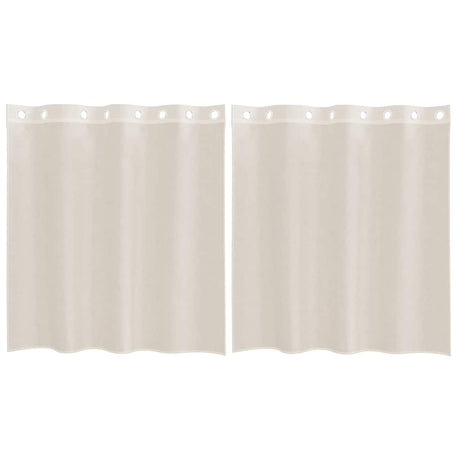 Vidaxl gordijnen voile met doorvoertules 2 st 140x140 cm crèmekleurig