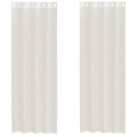 Vidaxl gordijnen voile met doorvoertules 2 st 140x260 cm crèmekleurig