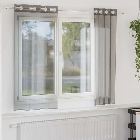 Vidaxl gordijnen voile met doorvoertules 2 st 140x175 cm donkergrijs