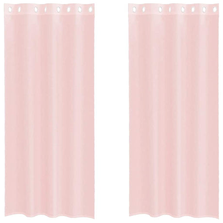 Vidaxl gordijnen voile met doorvoertules 2 st 140x225 cm lichtroze