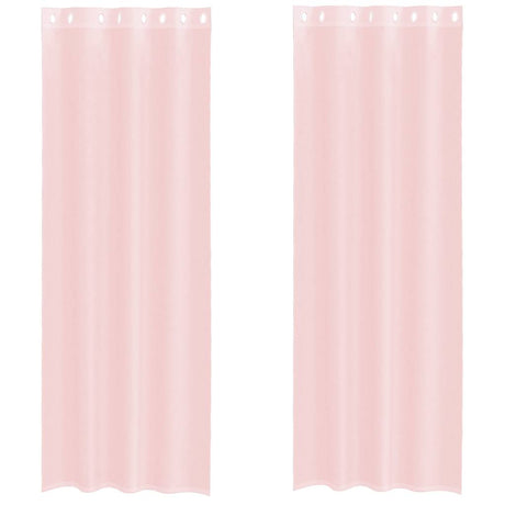 Vidaxl gordijnen voile met doorvoertules 2 st 140x260 cm lichtroze